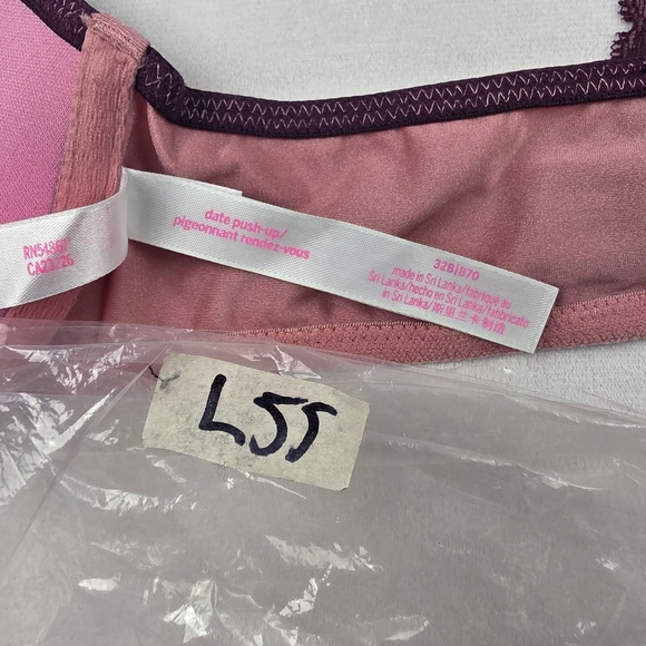 Victorias Secret Pink Date Push-up Racerback Front Closure Bra 32B - Picture 3 of 3
